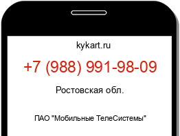 Информация о номере телефона +7 (988) 991-98-09: регион, оператор