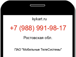 Информация о номере телефона +7 (988) 991-98-17: регион, оператор