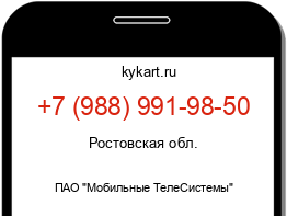 Информация о номере телефона +7 (988) 991-98-50: регион, оператор