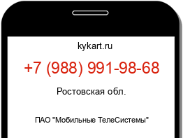 Информация о номере телефона +7 (988) 991-98-68: регион, оператор