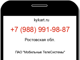 Информация о номере телефона +7 (988) 991-98-87: регион, оператор