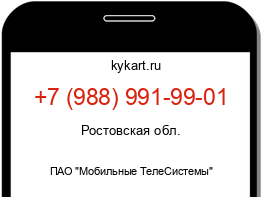 Информация о номере телефона +7 (988) 991-99-01: регион, оператор