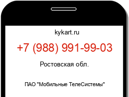 Информация о номере телефона +7 (988) 991-99-03: регион, оператор