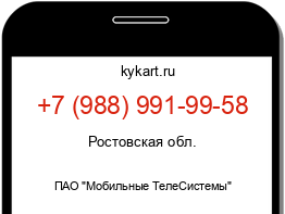 Информация о номере телефона +7 (988) 991-99-58: регион, оператор