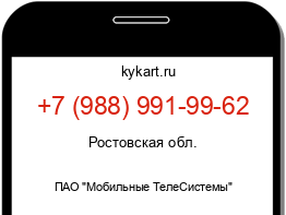 Информация о номере телефона +7 (988) 991-99-62: регион, оператор