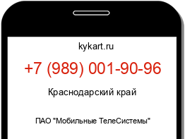 Информация о номере телефона +7 (989) 001-90-96: регион, оператор