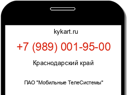 Информация о номере телефона +7 (989) 001-95-00: регион, оператор