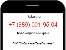 Информация о номере телефона +7 (989) 001-95-04: регион, оператор