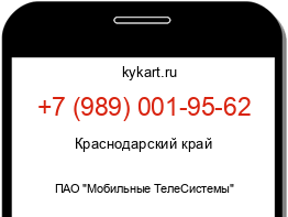 Информация о номере телефона +7 (989) 001-95-62: регион, оператор