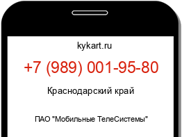 Информация о номере телефона +7 (989) 001-95-80: регион, оператор