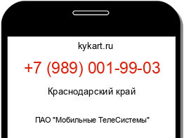 Информация о номере телефона +7 (989) 001-99-03: регион, оператор