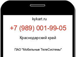 Информация о номере телефона +7 (989) 001-99-05: регион, оператор