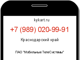 Информация о номере телефона +7 (989) 020-99-91: регион, оператор
