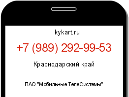 Информация о номере телефона +7 (989) 292-99-53: регион, оператор