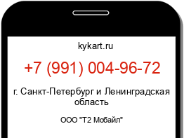 Информация о номере телефона +7 (991) 004-96-72: регион, оператор