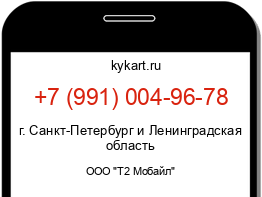 Информация о номере телефона +7 (991) 004-96-78: регион, оператор