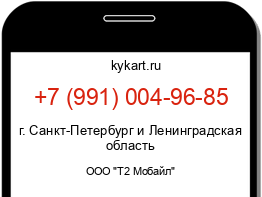 Информация о номере телефона +7 (991) 004-96-85: регион, оператор