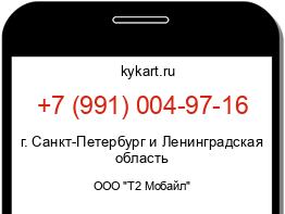 Информация о номере телефона +7 (991) 004-97-16: регион, оператор