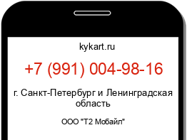 Информация о номере телефона +7 (991) 004-98-16: регион, оператор