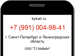 Информация о номере телефона +7 (991) 004-98-41: регион, оператор