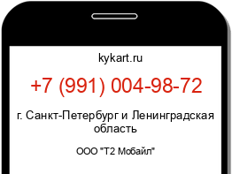 Информация о номере телефона +7 (991) 004-98-72: регион, оператор