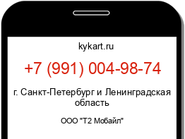 Информация о номере телефона +7 (991) 004-98-74: регион, оператор