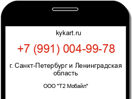 Информация о номере телефона +7 (991) 004-99-78: регион, оператор