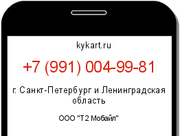 Информация о номере телефона +7 (991) 004-99-81: регион, оператор