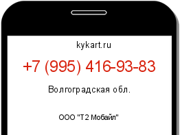 Информация о номере телефона +7 (995) 416-93-83: регион, оператор