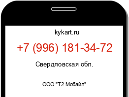 Информация о номере телефона +7 (996) 181-34-72: регион, оператор