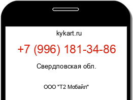 Информация о номере телефона +7 (996) 181-34-86: регион, оператор