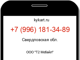 Информация о номере телефона +7 (996) 181-34-89: регион, оператор