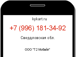 Информация о номере телефона +7 (996) 181-34-92: регион, оператор