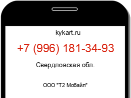 Информация о номере телефона +7 (996) 181-34-93: регион, оператор