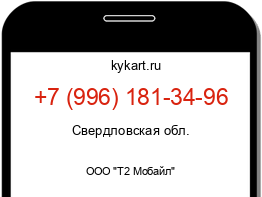 Информация о номере телефона +7 (996) 181-34-96: регион, оператор