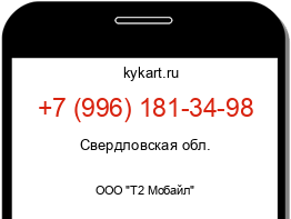 Информация о номере телефона +7 (996) 181-34-98: регион, оператор