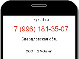 Информация о номере телефона +7 (996) 181-35-07: регион, оператор
