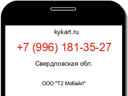 Информация о номере телефона +7 (996) 181-35-27: регион, оператор