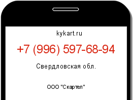 Информация о номере телефона +7 (996) 597-68-94: регион, оператор