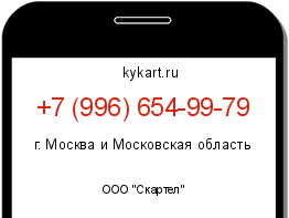 Информация о номере телефона +7 (996) 654-99-79: регион, оператор