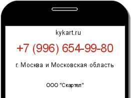 Информация о номере телефона +7 (996) 654-99-80: регион, оператор