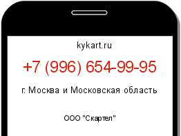 Информация о номере телефона +7 (996) 654-99-95: регион, оператор