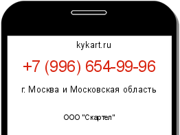 Информация о номере телефона +7 (996) 654-99-96: регион, оператор