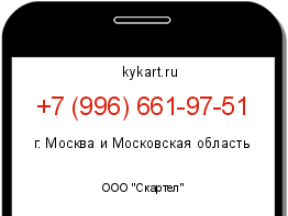 Информация о номере телефона +7 (996) 661-97-51: регион, оператор
