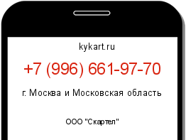 Информация о номере телефона +7 (996) 661-97-70: регион, оператор