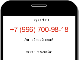 Информация о номере телефона +7 (996) 700-98-18: регион, оператор