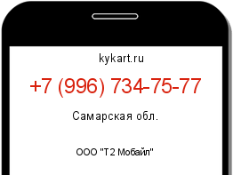 Информация о номере телефона +7 (996) 734-75-77: регион, оператор