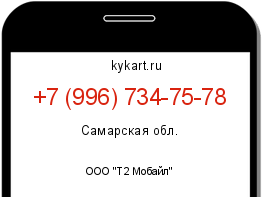 Информация о номере телефона +7 (996) 734-75-78: регион, оператор