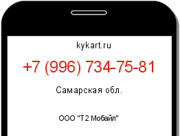 Информация о номере телефона +7 (996) 734-75-81: регион, оператор