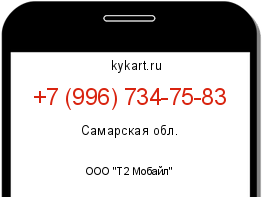 Информация о номере телефона +7 (996) 734-75-83: регион, оператор